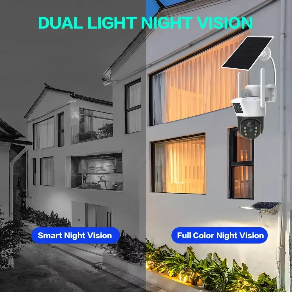 4G Wireless Solar Camera Outdoor 4K 8MP Dual Lens 360 Degree HD Camera PIR Night Vision V380 Security Protection Monitor CCTV - Image 2