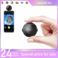 Insta360 Air Action Camera - Mini 360 Panoramic Camera Plug and Play for Android Phone PC 360 Webcam 360 Live 2K Video 3K Photo