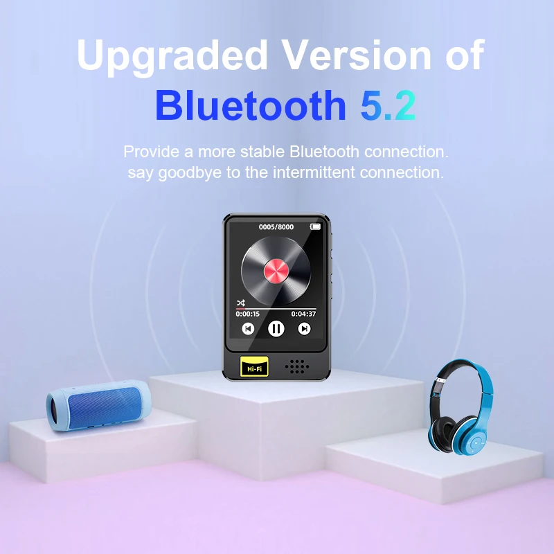 1.8inch Touch Screen MP3 Music Player Portable HIFI MP4 Video Playback Bluetooth 5.2 Speaker for E-book FM Radio Recorder E-Book - Image 5