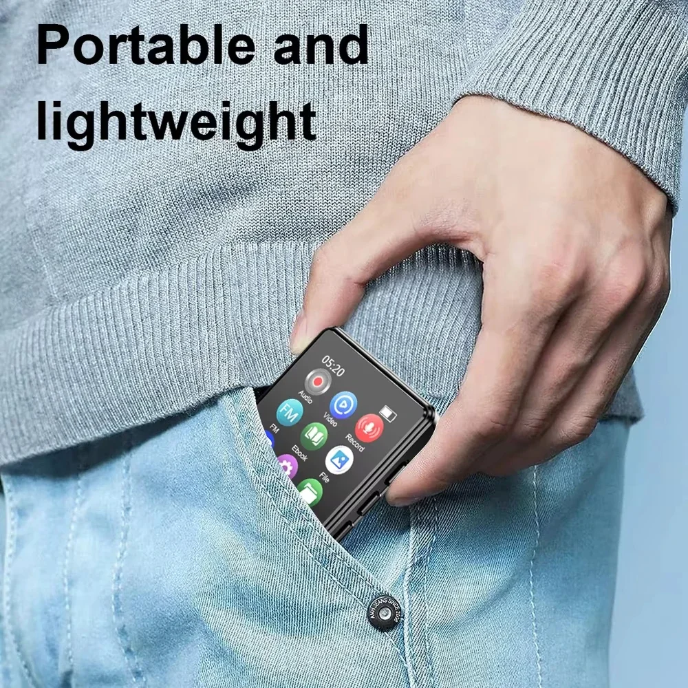 1.8inch Touch Screen MP3 Music Player Portable HIFI MP4 Player Bluetooth 5.0 HIFI Sound for E-book FM Radio Recording Video Play - Image 2