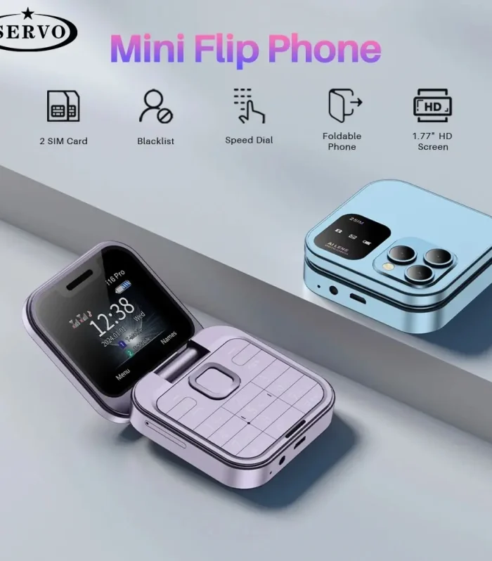 SERVO I16 Pro MIni Fold Mobile Phone 2G GSM Dual SIM Card Speed Dial Video Player Magic Voice 3.5mm Jack FM Small Flip Cellphone