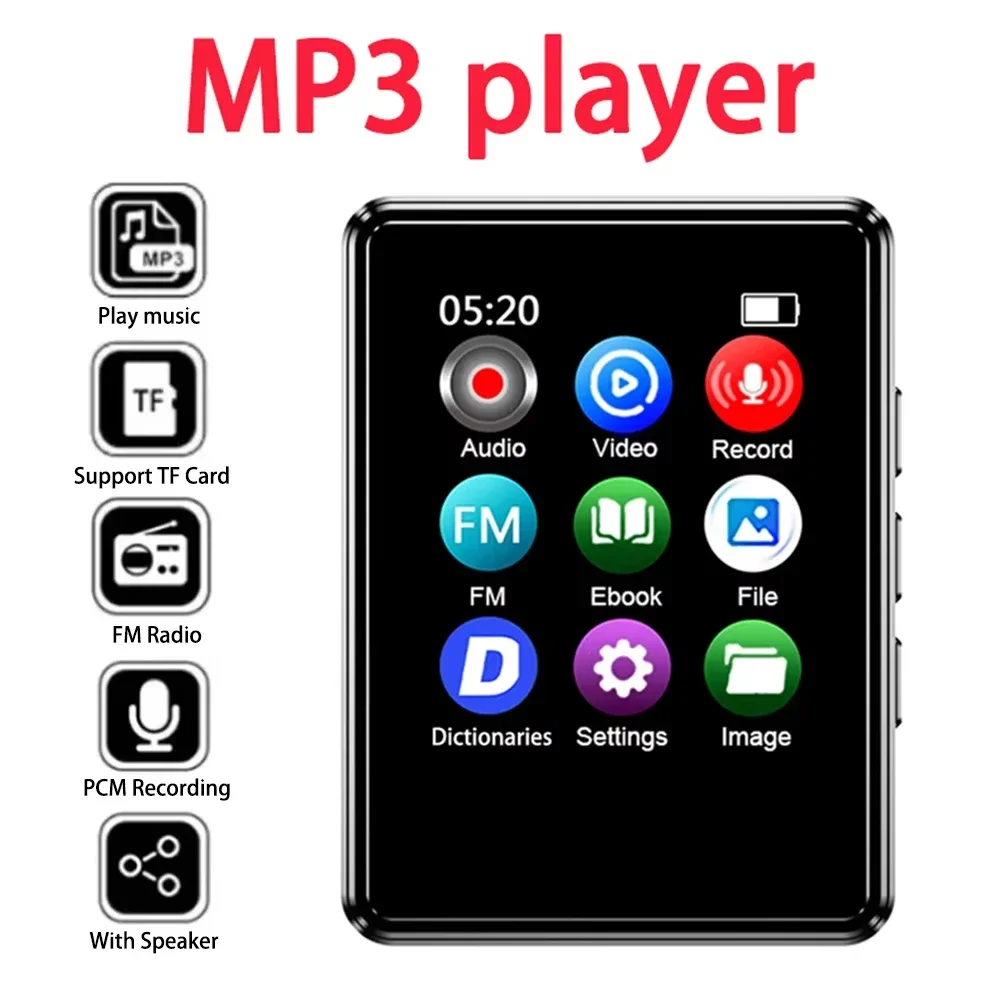 1.8inch Touch Screen MP3 Music Player Portable HIFI MP4 Player Bluetooth 5.0 HIFI Sound for E-book FM Radio Recording Video Play - Image 3
