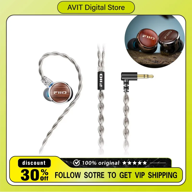 Fiio Fp3 14.5mm in-ear Planar Wired Headphones HIFI 0.78mm Earplugs Rosewood/Walnut Headphone Cover Comfortable Earphone